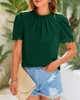 ASKSA Damen Chiffon Blusen Stehkragen Elegant Falten Produktbild-Vorschau 6