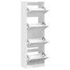 vidaXL Schuhschrank mit 4 Klappen Weiß 60x34x187,5 cm Produktbild-Vorschau 5