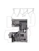 A diagram showing the internal workings of a sewing machine, with thread spools and guides at the top. Produktbild-Vorschau