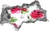 Selbstklebender Loch-3D-Aufkleber 95x73 cm rote Rosen Produktbild-Vorschau 1