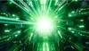 A futuristic, glowing green energy core or portal. Produktbild-Vorschau