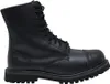A black leather boot with laces and a thick sole, shown from the side against a white background. Produktbild-Vorschau