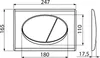 Technical drawing with dimensions of a WC flush plate. Náhľad obrázku produktu