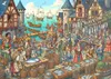 raxxa Premium-Puzzle "Fischmarkt im Mittelalter - Produktbild-Vorschau 2