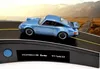 A blue toy car on a miniature road with a scenic background. Produktbild-Vorschau