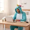 Onesie Kigurumi Pyjama Kostüm für Erwachsene Blaues Einhorn Produktbild-Vorschau 9