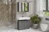 A modern bathroom with a vanity, sink, mirror, and toilet. Náhled obrázku produktu