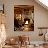 MuchoWow® Poster Brennendes Feuer in einem Kamin 90x120 cm Produktbild-Vorschau 6