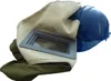 A sandblasting hood attached to a blue hard hat, shown against a white background. Náhled obrázku produktu