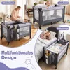 COSTWAY 3-in-1 bijzetter, reisbed voor baby's, reisbed met Productafbeelding-voorbeeld 4