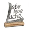 formano Schriftzug Lebe Liebe Lache Aluminium Mangoholz 18 Produktbild-Vorschau 5