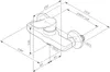 A technical drawing of a shower faucet with dimensions indicated. Produktbild-Vorschau