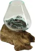 Vase Wurzelglas Teelichthalter Glasvase Glas Deko Unikat Produktbild-Vorschau 3