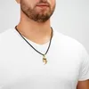 SERASAR | Collier en cuir pour homme [Flamme] en acier Voir les images du produit 3