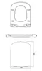 Technical drawing with dimensions of a toilet seat. Produktbild-Vorschau