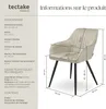 Chaise MARILYN en velours - crème/noir, par pièce Voir les images du produit 6