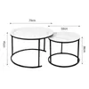 2tlg Couchtisch Runder Kaffeetisch (70Ø+50Ø)cm mit Produktbild-Vorschau 2