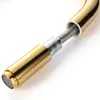 A close-up view of the end of a golden faucet with a silver, coiled hose attachment. Produktbild-Vorschau