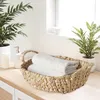 Paniers décoratifs en jacinthe d'eau avec anses 34 x 18 cm Voir les images du produit 7