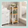 Vozík Relaxdays, 3 přihrádky, bambus, rozměry: 80 x 30 x 20 Náhled obrázku produktu 2