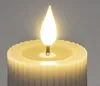 LED Kerze STREIFEN H. 8.5cm D. 5cm grau mit Timer Formano Produktbild-Vorschau 2