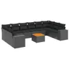 The Living Store 11-tlg. Garten-Sofagarnitur mit Kissen Produktbild-Vorschau 2
