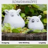 2er Set Schwimm-Nilpferde aus Keramik – Dekofiguren für Produktbild-Vorschau 3