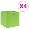 vidaXL Úložné boxy 4 ks Netkané 28x28x28 cm Zelené Náhľad obrázku produktu 5