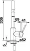 A technical drawing or blueprint of a faucet with dimensions indicated. Produktbild-Vorschau
