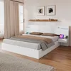 Flieks houten bed, tweepersoonsbed 160x200 cm met USB-poort Productafbeelding-voorbeeld 1