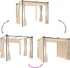 Gazebo con Tende 3x3 m Crema in Acciaio Anteprima dell’immagine prodotto 6