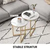 HOMCOM Beistelltisch 2er-Set Couchtisch mit goldenen Produktbild-Vorschau 5