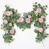 Kunstblumen Girlande - Eukalyptus/Rose - Produktbild-Vorschau 1