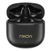 A black Rixon NeoBuds charging case with the lid open, revealing the earbuds inside. The Rixon logo is visible on the front of the case. Produktbild-Vorschau