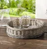 Panier à plateaux en osier Shabby Look gris rond - plateau Voir les images du produit 9