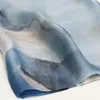 Écharpe en soie pour femme, bleu à motifs floraux, XL, Voir les images du produit 5