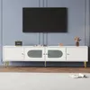 Sweiko Eleganter 170x35x50cm TV-Schrank – Weißer Korpus mit Produktbild-Vorschau 2