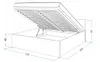 A technical drawing of a bed with dimensions indicated. Produktbild-Vorschau
