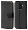 A black flip case for a Samsung Galaxy A6+ 2018 phone is shown from the front and back. Anteprima dell’immagine prodotto