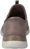 The back view of a brown slip-on shoe with a white sole. Produktbild-Vorschau