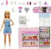 A Barbie doll and her cafe playset are displayed against a white background. Produktbild-Vorschau