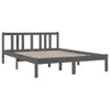 The Living Store Massivholzbett Grau 135x190 cm Produktbild-Vorschau 3