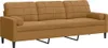 vidaXL Sofa 3-Sitzer mit Zierkissen Braun 210 cm Samt Produktbild-Vorschau 1