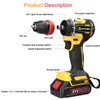 A diagram of a cordless drill with labels pointing out its features. Produktbild-Vorschau