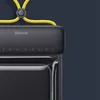 Close-up of a black waterproof phone pouch with a yellow lanyard. Anteprima dell’immagine prodotto