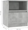 vidaXL Noční stolek Concrete Grey 40x40x50 cm Dřevěný Náhled obrázku produktu 7