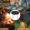 TWOLIIN Gusseisen Grillpfanne mit 3 Beinen Grillplatte Rund Produktbild-Vorschau 7