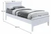 Kondela Jednolůžková postel s roštem Midea 90x200 cm - bílá Náhled obrázku produktu 3