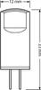 A technical drawing of an LED light bulb with dimensions indicated. Anteprima dell’immagine prodotto