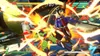 A scene from a fighting video game, showing two characters in combat with energy effects. Produktbild-Vorschau